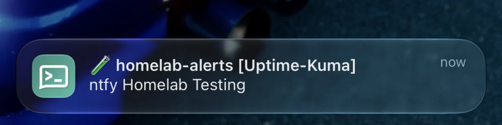 Push-Notification von Uptime Kuma über ntfy auf dem iPhone-Sperrbildschirm
