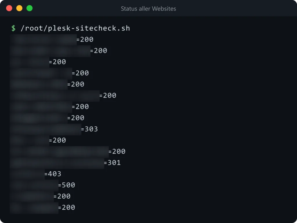 Server nach dem Kernel-Update: neuer Kernel, RAID UU, SMART PASSED und HTTP-Status aller Websites