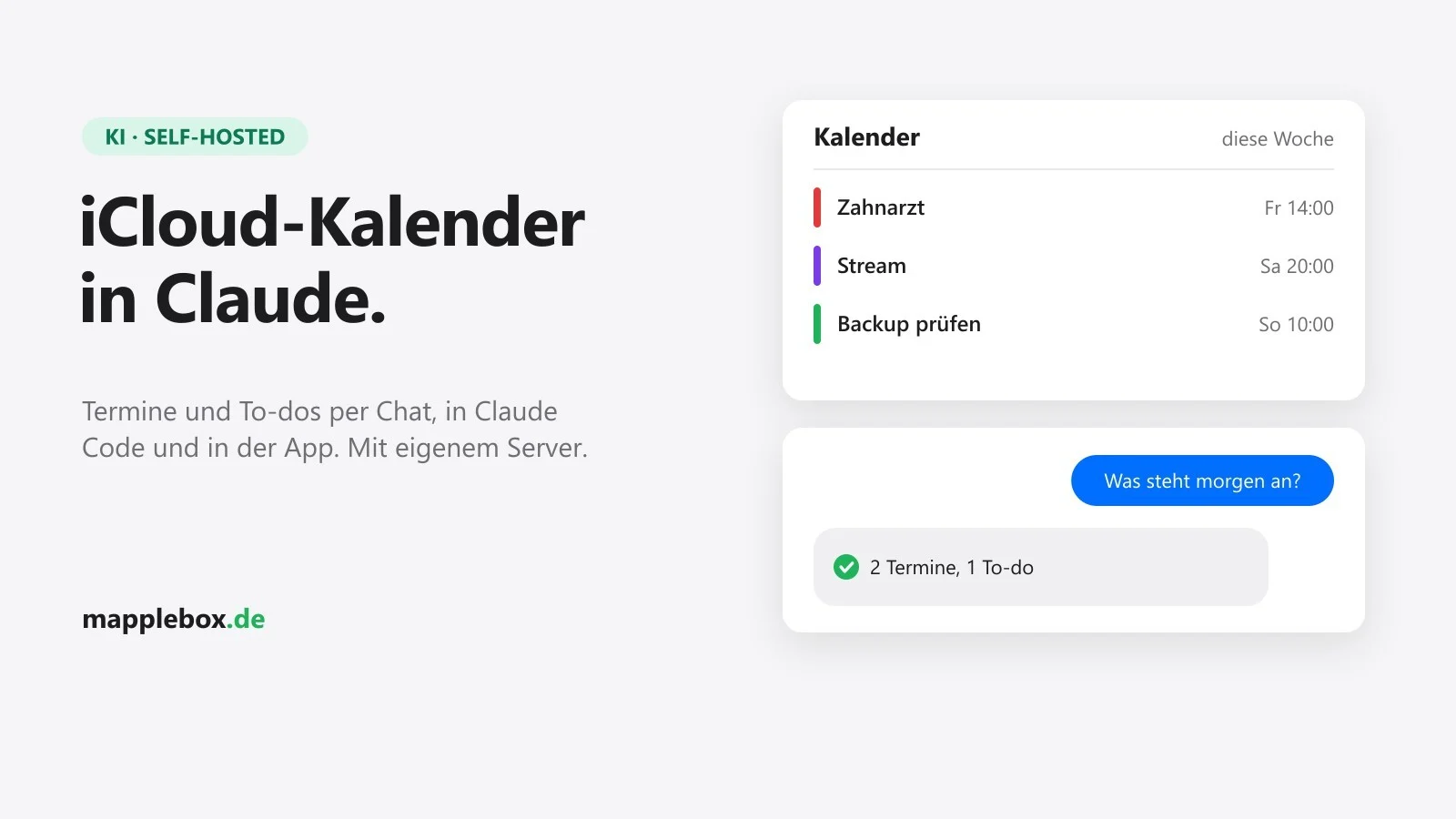 iCloud-Kalender in Claude: eigener MCP-Server für Claude Code und die Claude-App