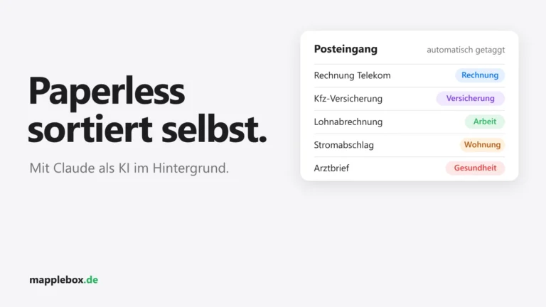 Paperless-ngx KI: Dokumente mit Claude sortieren, ohne Tag-Chaos | MappleBox