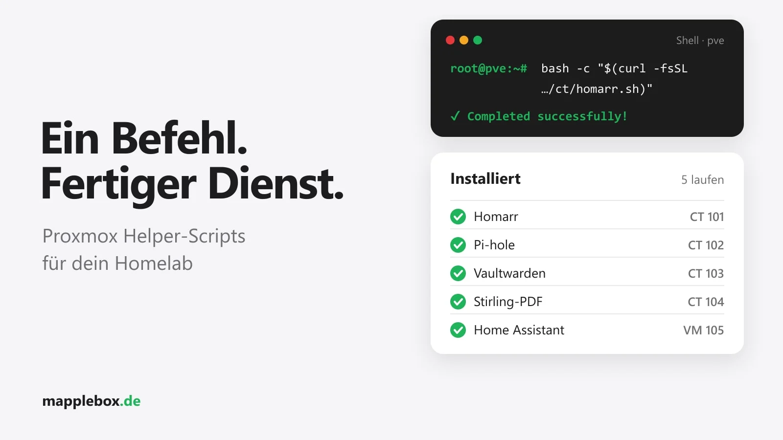 Proxmox VE Helper-Scripts: Dienste mit einem Befehl installieren | MappleBox