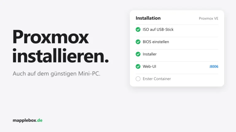 Proxmox installieren am Mini-PC: So klappt dein erster Server | MappleBox