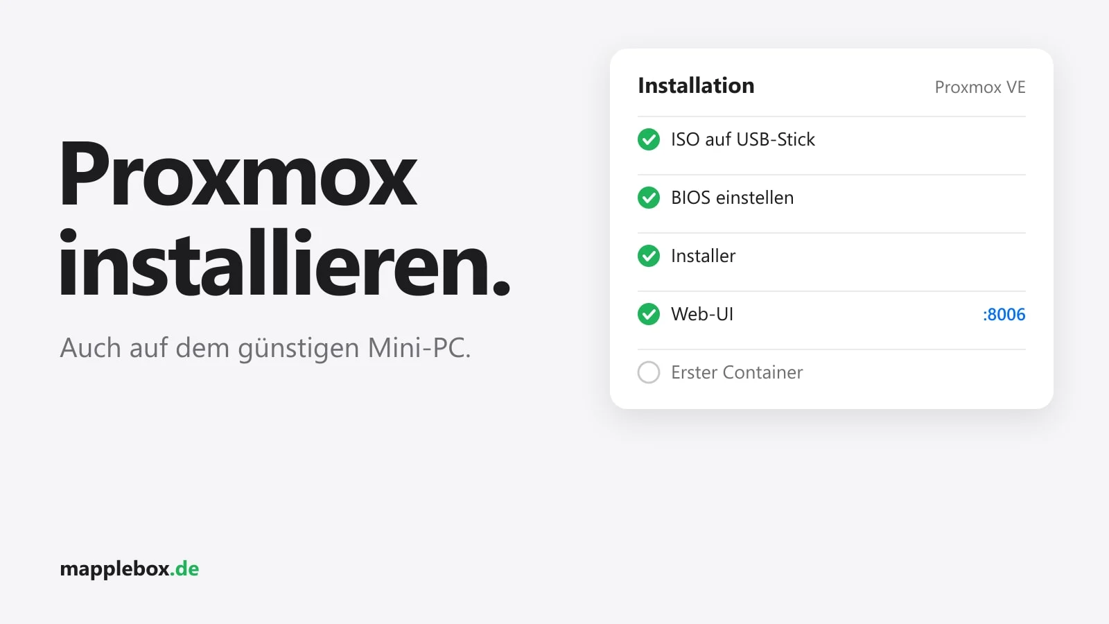 Proxmox installieren am Mini-PC: So klappt dein erster Server | MappleBox