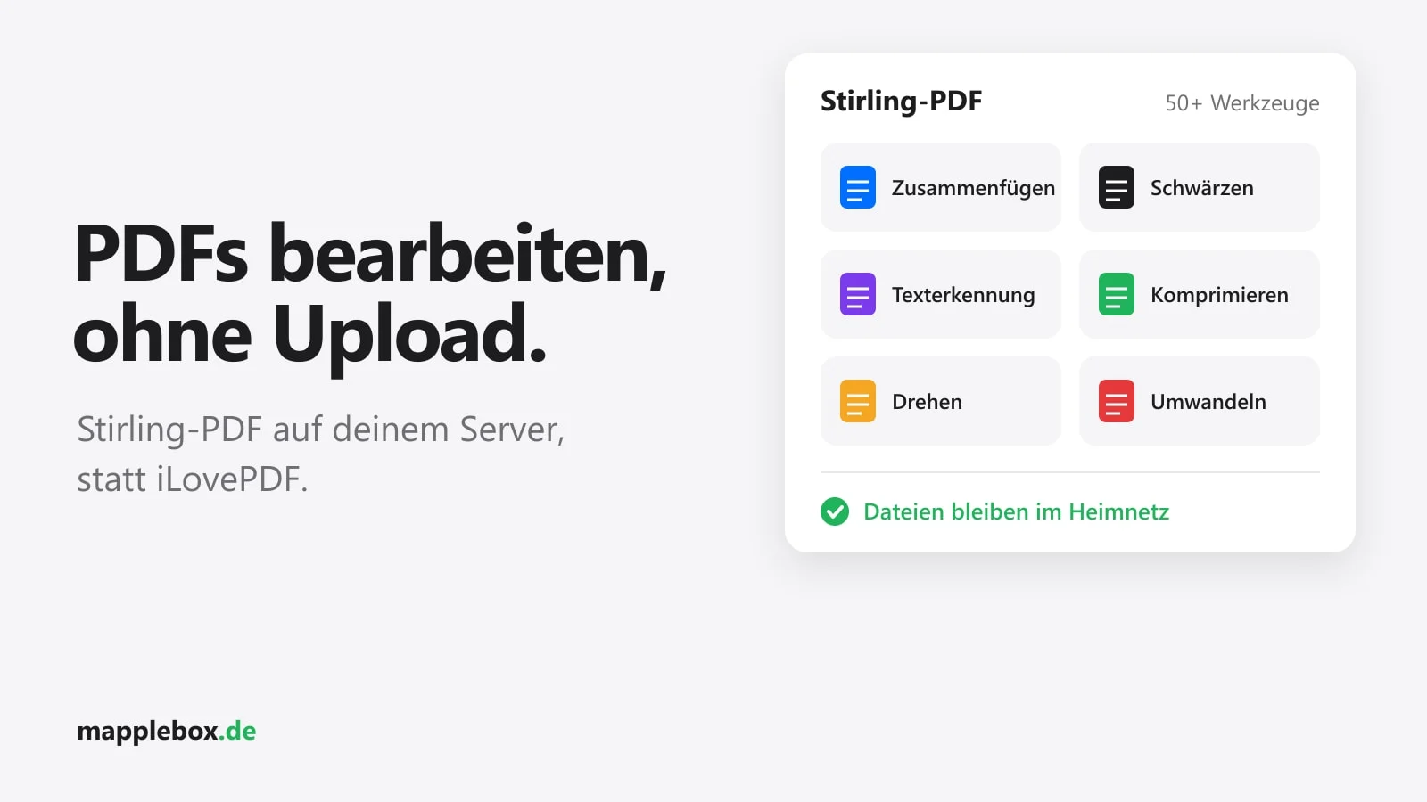 Stirling-PDF selbst hosten: Deine eigene iLovePDF-Alternative im Heimnetz | MappleBox