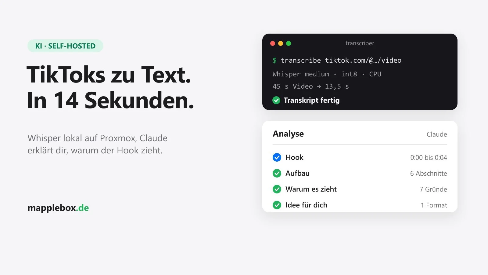 TikTok-Videos transkribieren: Whisper-Transcriber selbst hosten