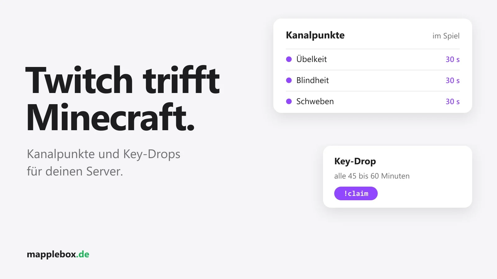 Twitch Channel Points in Minecraft: Key-Drops und Stream-Effekte für deinen Server | MappleBox