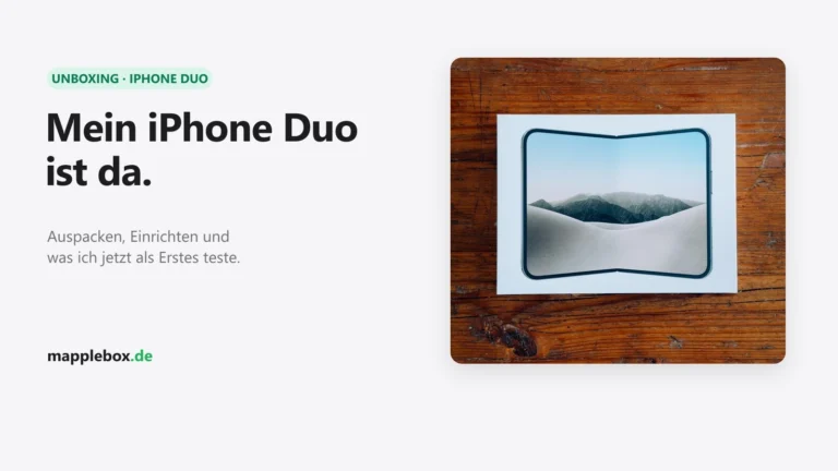 Titelbild: Mein iPhone Duo ist da, daneben die Duo-Box von oben